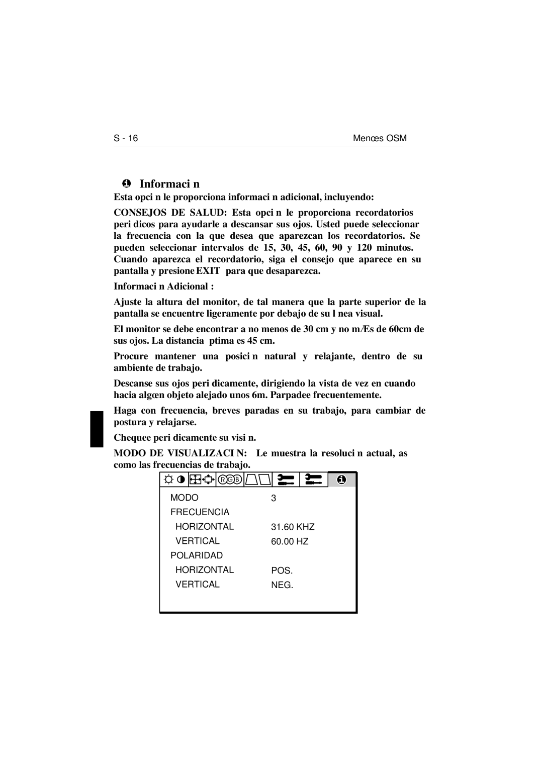 NEC E1100 user manual Información Adicional 