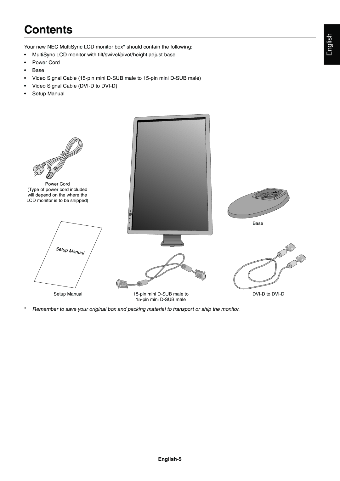 NEC E201W user manual Contents 