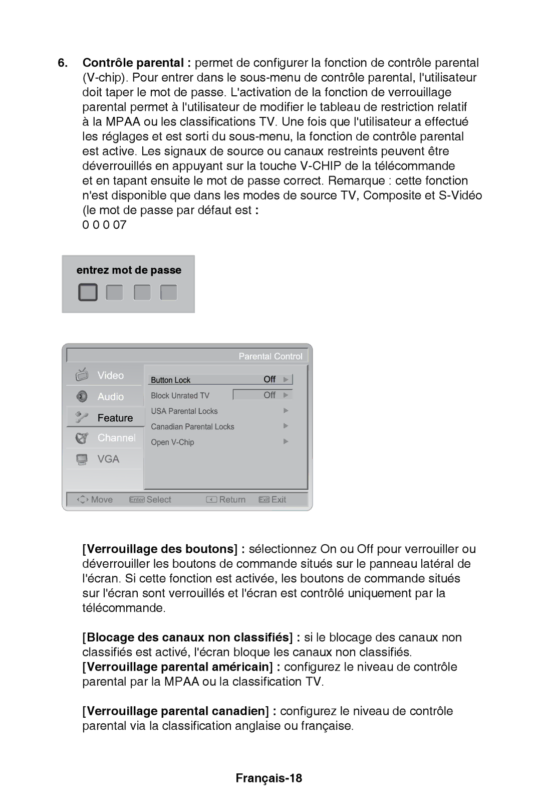 NEC E321, E421 user manual Entrez mot de passe 