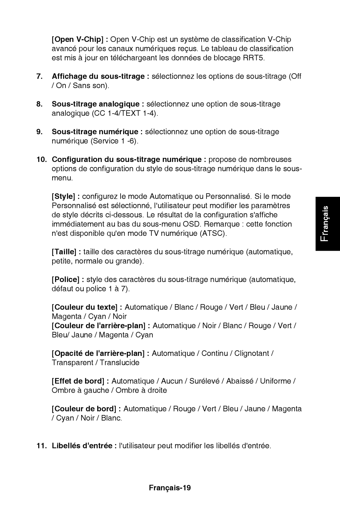 NEC E421, E321 user manual Français-19 