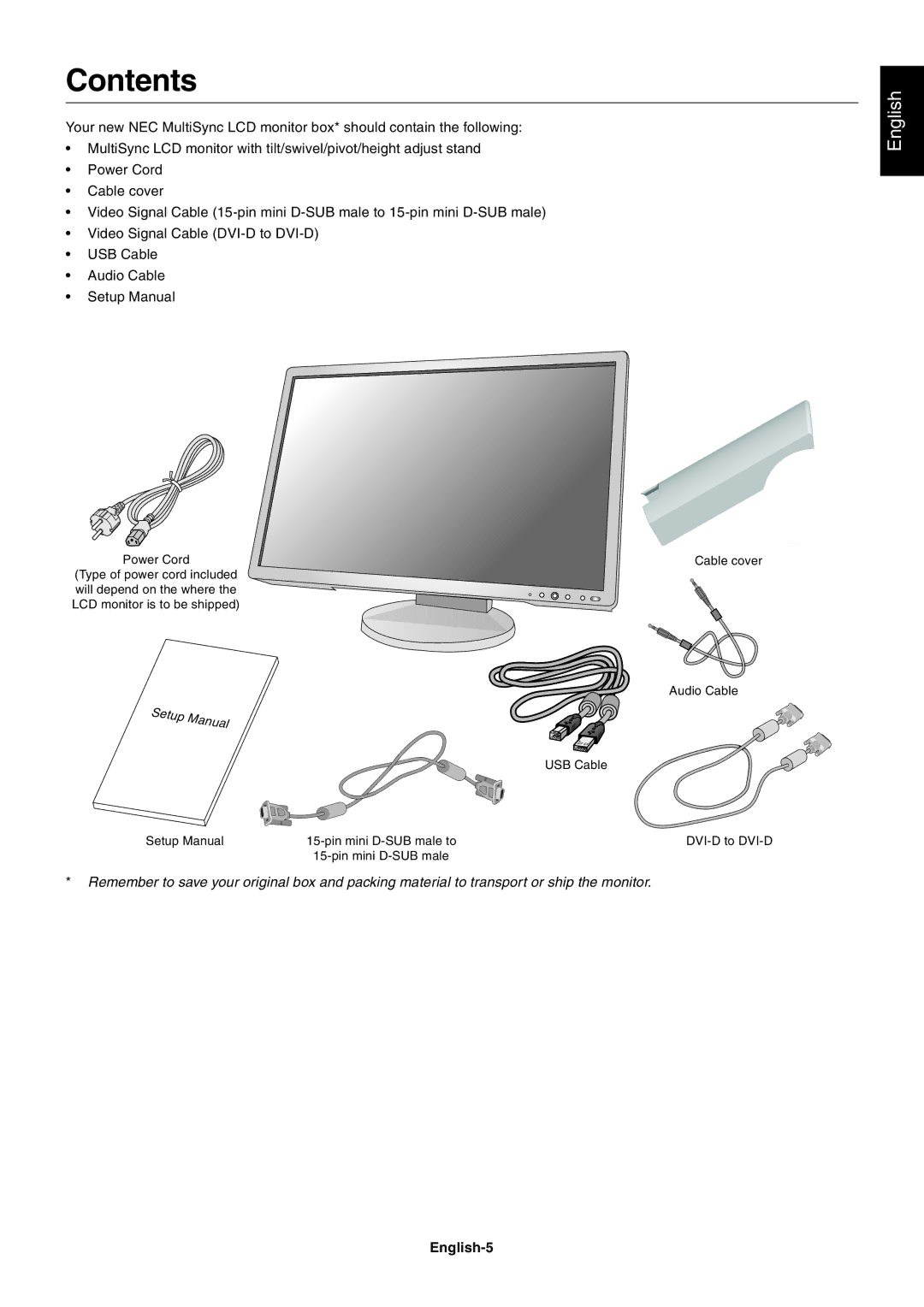 NEC EA232WMI user manual Contents 