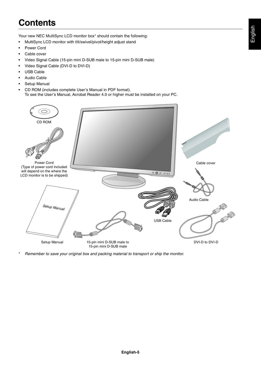 NEC EA241WM user manual Contents 