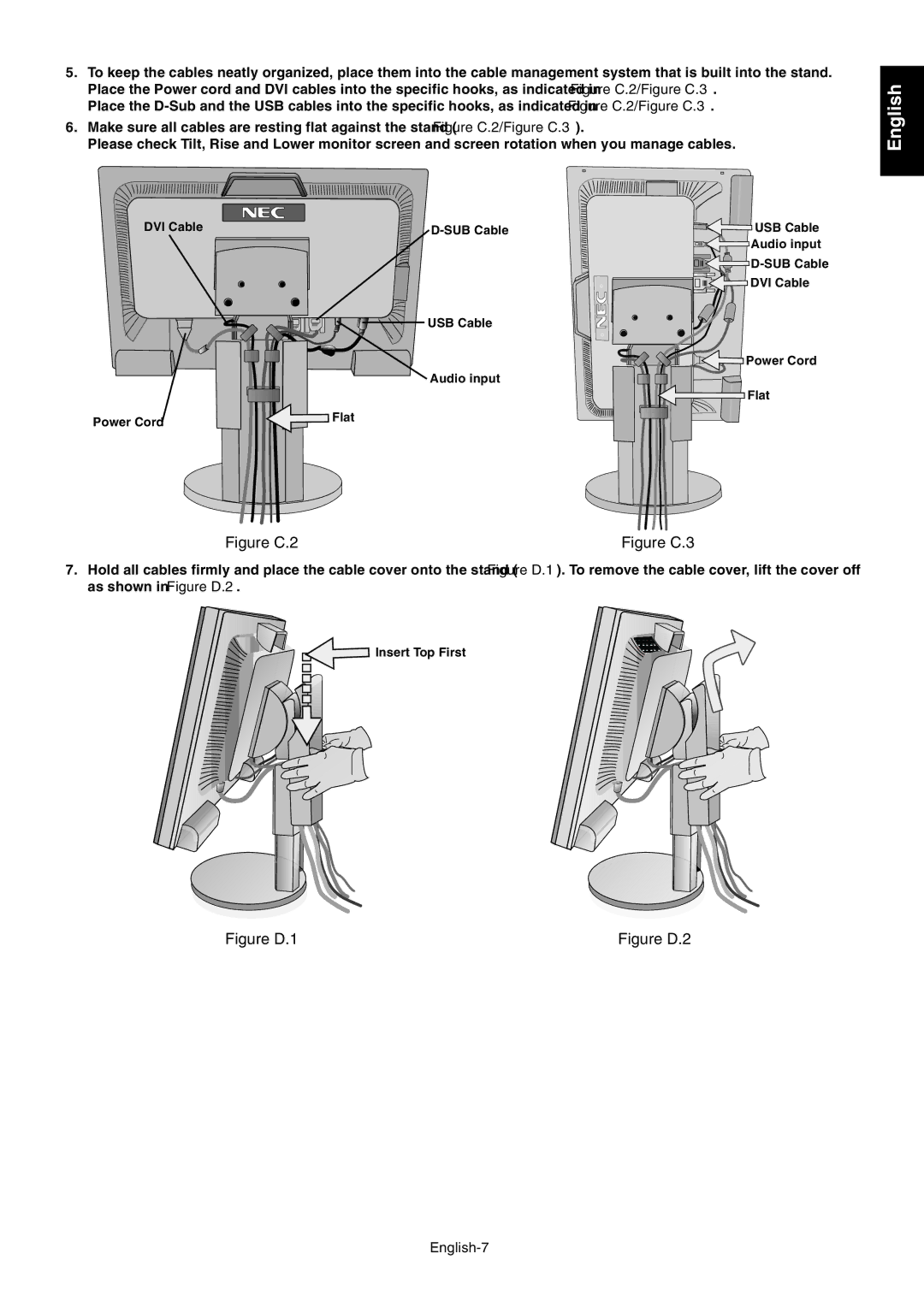 NEC EA241WM user manual Figure C.2, English-7 