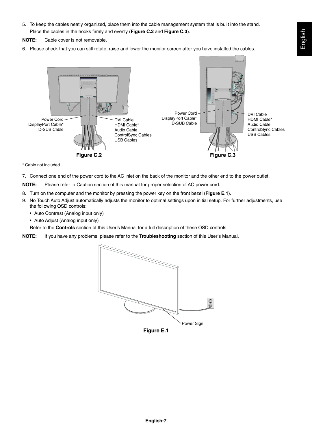 NEC EA273WM, EA243WM user manual Figure C.2, English-7 