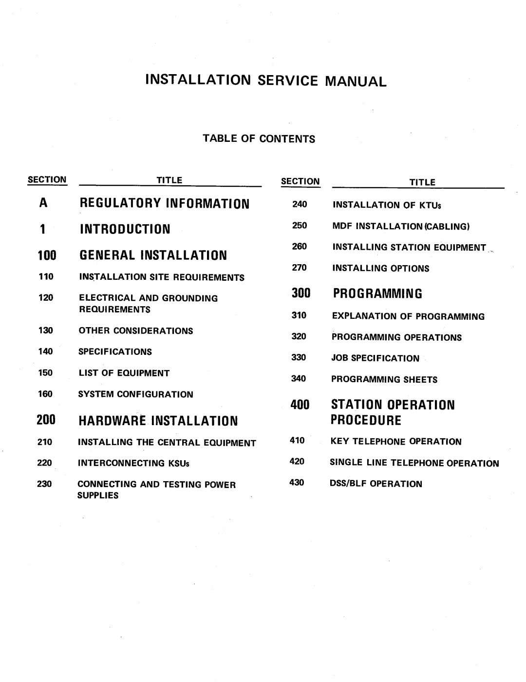 NEC Electra-16, 48 manual Regulatory Information Introduction General Installation 