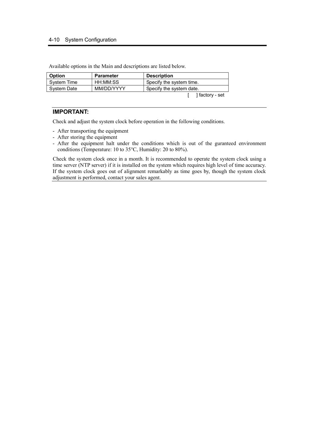 NEC EXP320A, EXP320B, N8800-091F, N8800-090F manual Option Parameter Description 