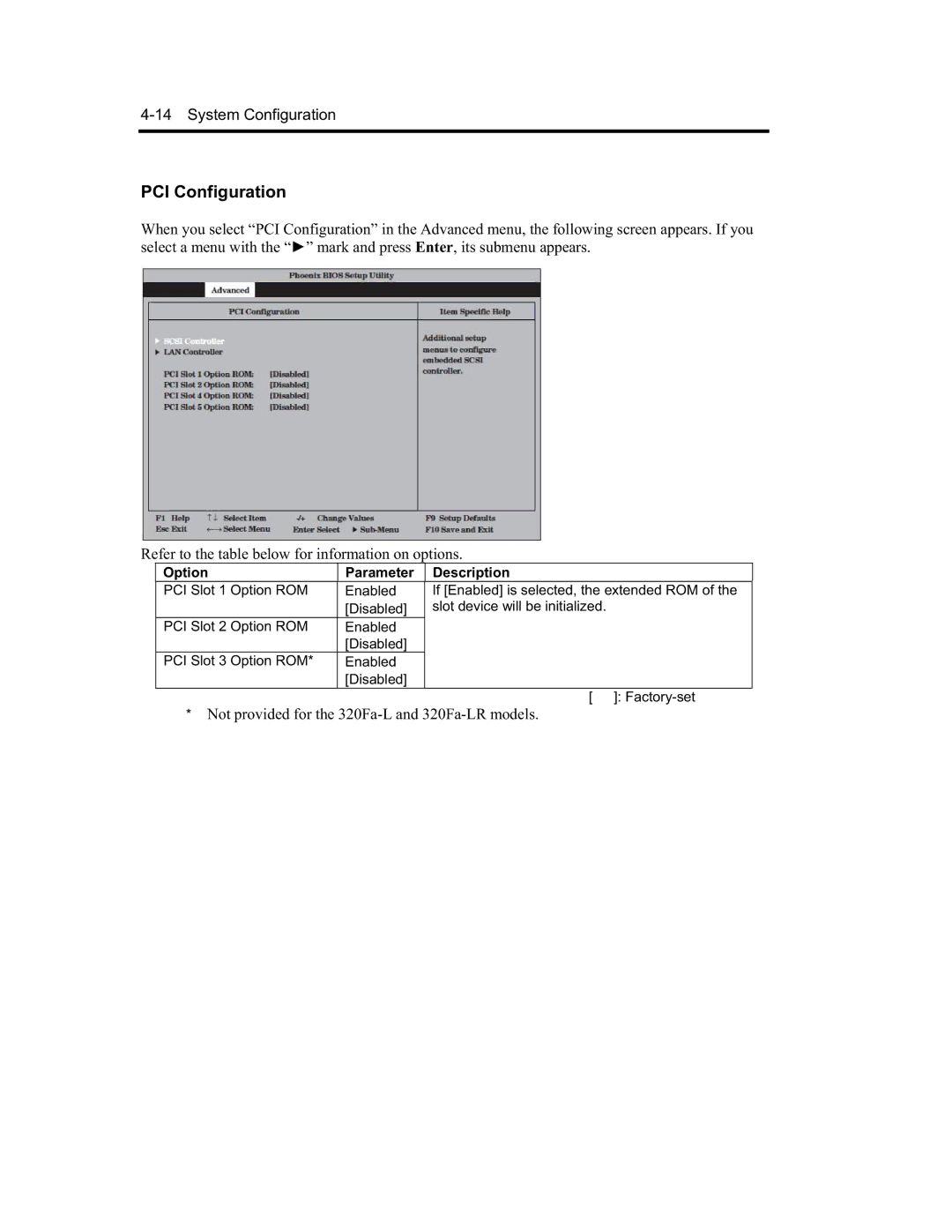 NEC EXP320A, EXP320B, N8800-091F, N8800-090F manual PCI Configuration 