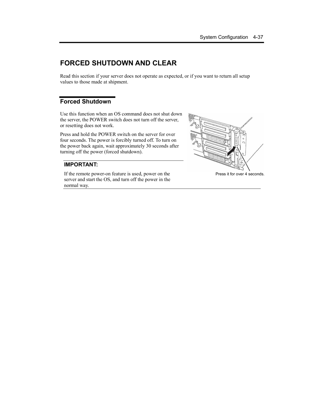 NEC N8800-090F, EXP320A, EXP320B, N8800-091F manual Forced Shutdown and Clear 