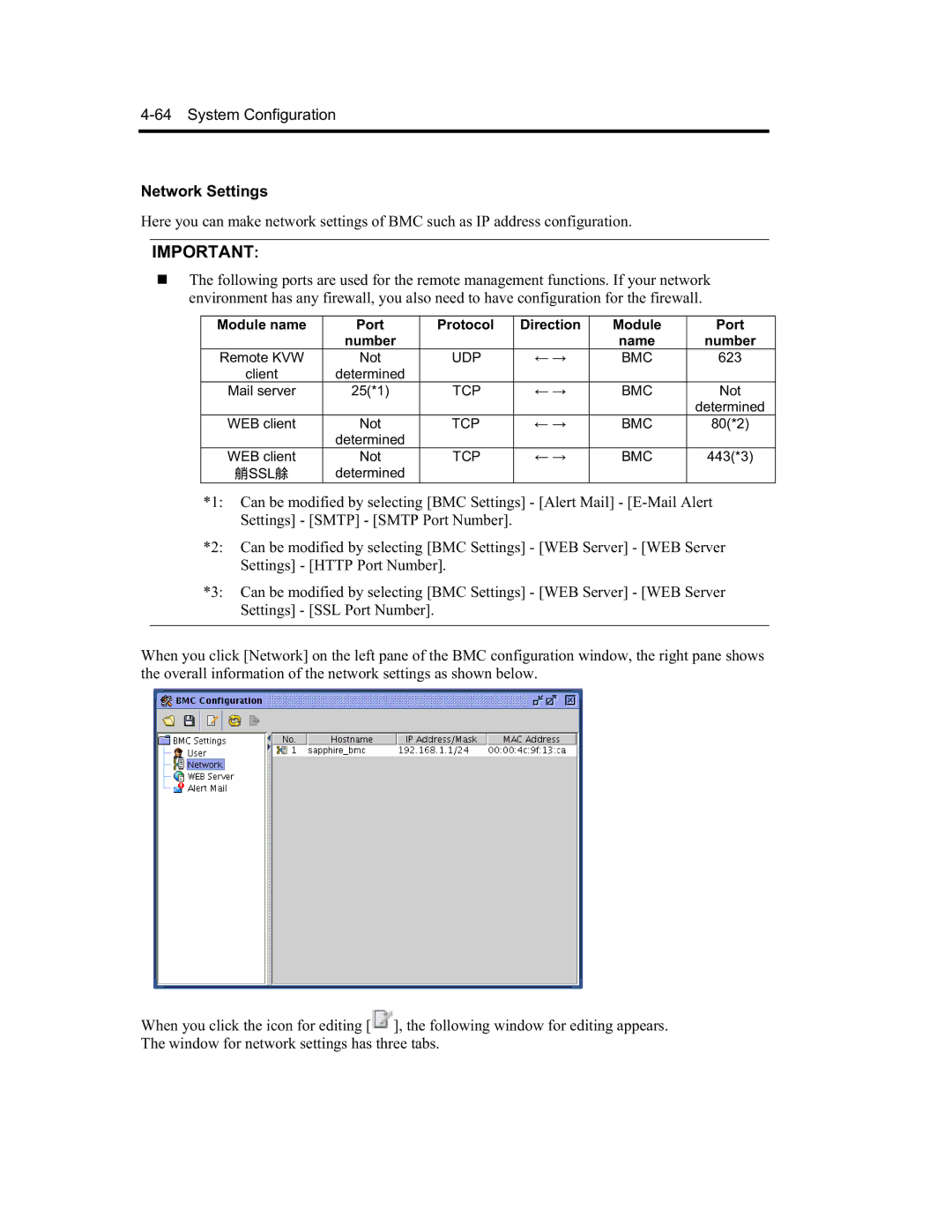 NEC N8800-091F, EXP320A, EXP320B, N8800-090F manual Network Settings, Module name Port Protocol Direction Number Name 