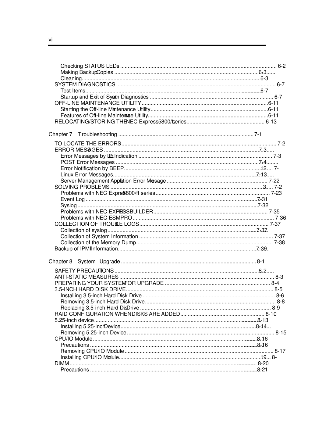 NEC N8800-091F, EXP320A, EXP320B, N8800-090F manual OFF-LINE Maintenance Utility, Chapter 