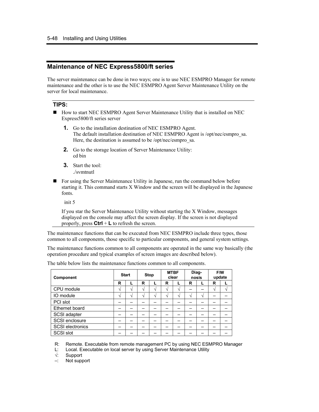 NEC EXP320A, EXP320B, N8800-091F, N8800-090F manual Maintenance of NEC Express5800/ft series 