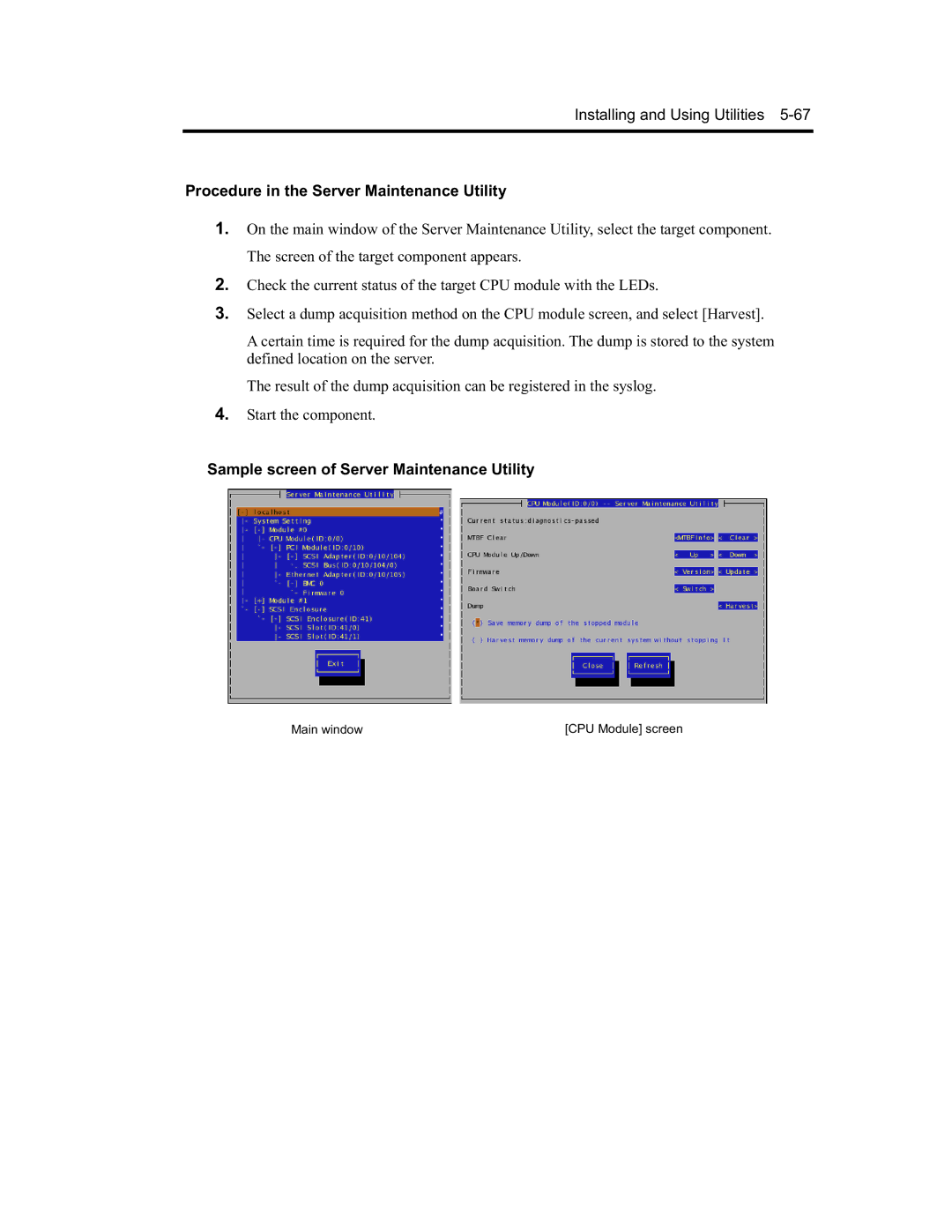 NEC N8800-090F, EXP320A, EXP320B, N8800-091F manual Procedure in the Server Maintenance Utility 