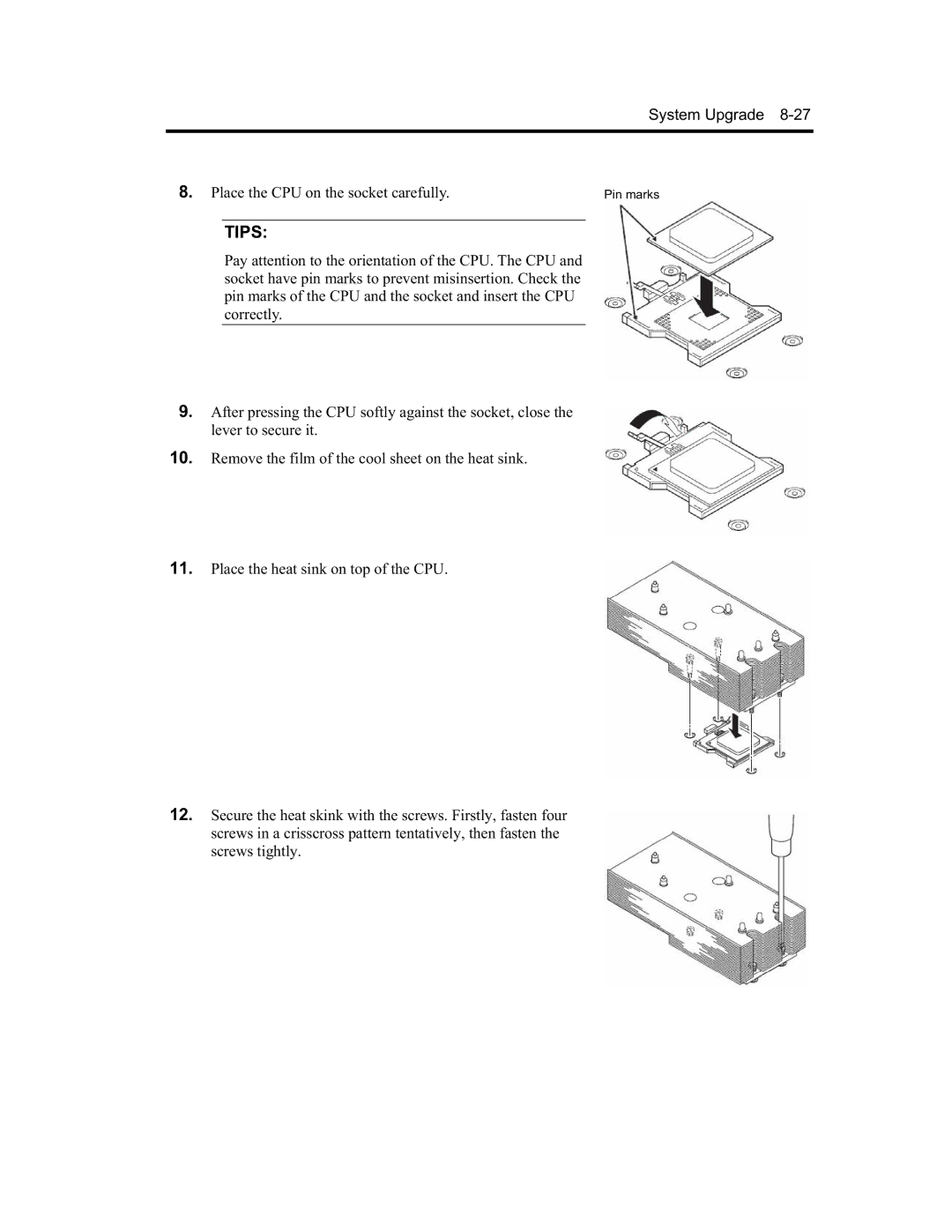 NEC N8800-090F, EXP320A, EXP320B, N8800-091F manual Place the CPU on the socket carefully 