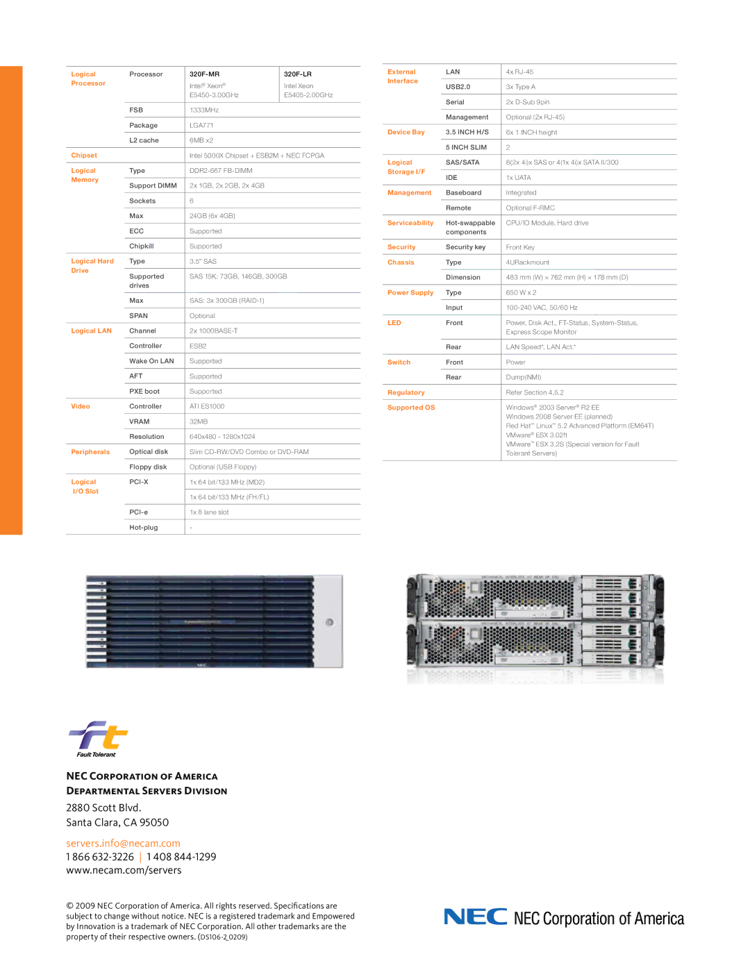 NEC Express320F manual NEC Corporation of America Departmental Servers Division 