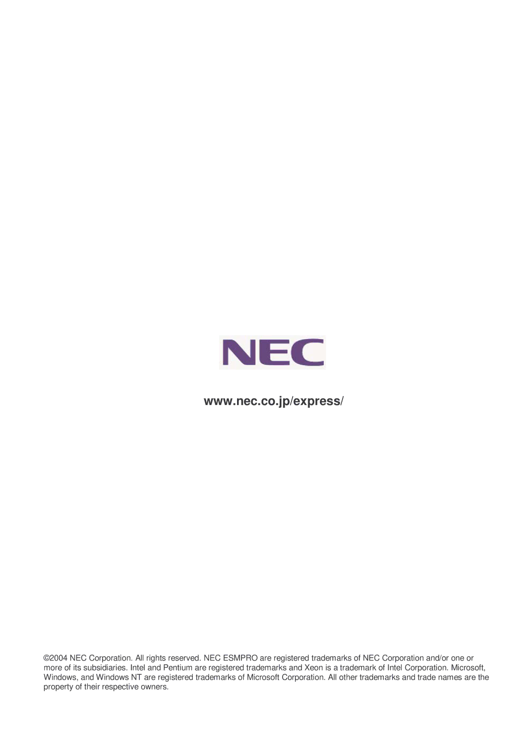 NEC 120Lh, Express5800 manual 