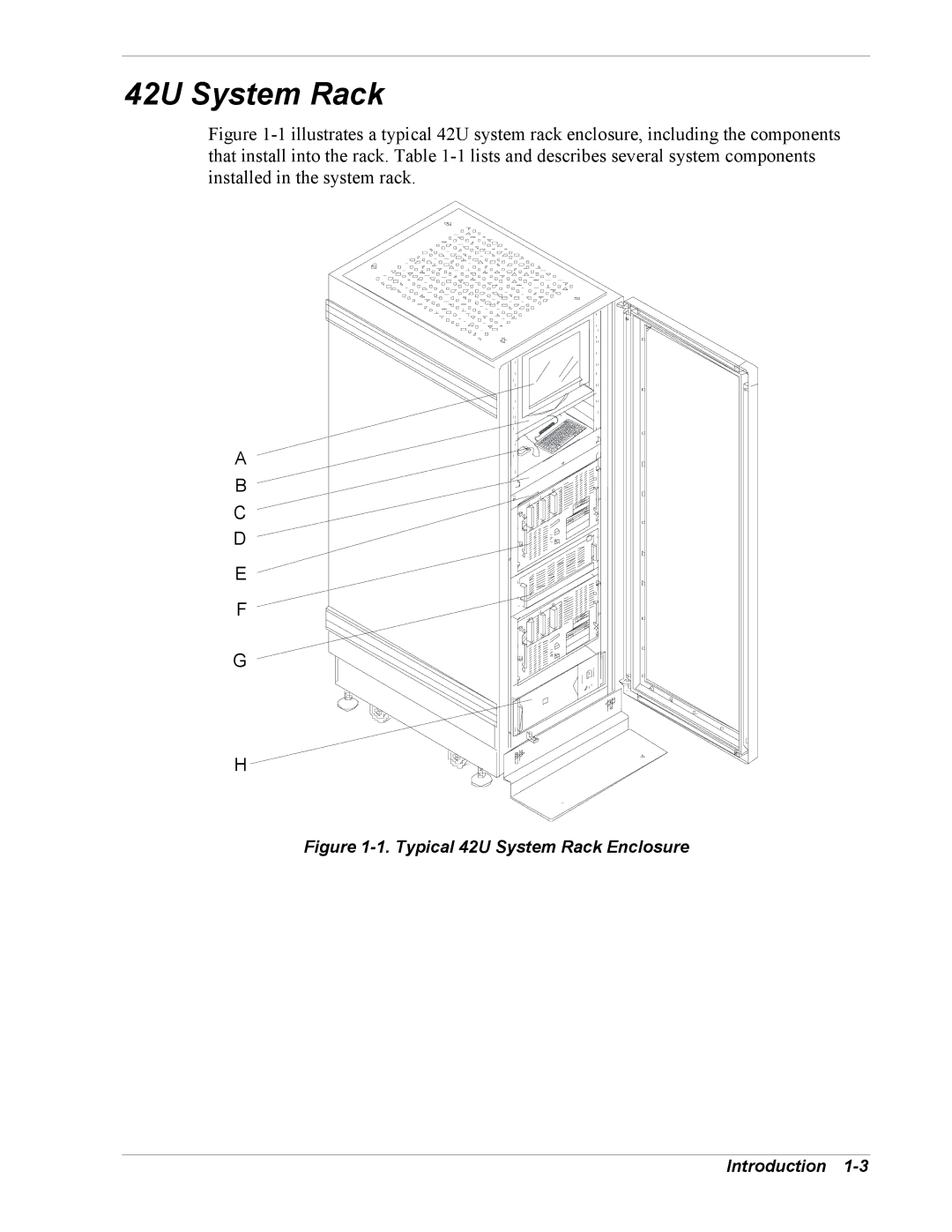 NEC EXPRESS800 manual Typical 42U System Rack Enclosure Introduction 