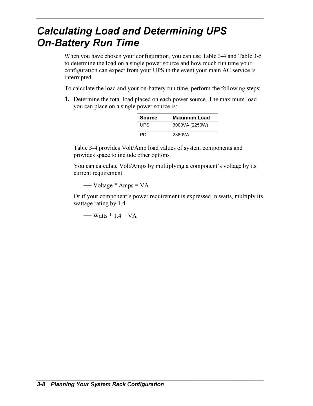 NEC EXPRESS800 manual Calculating Load and Determining UPS On-Battery Run Time 