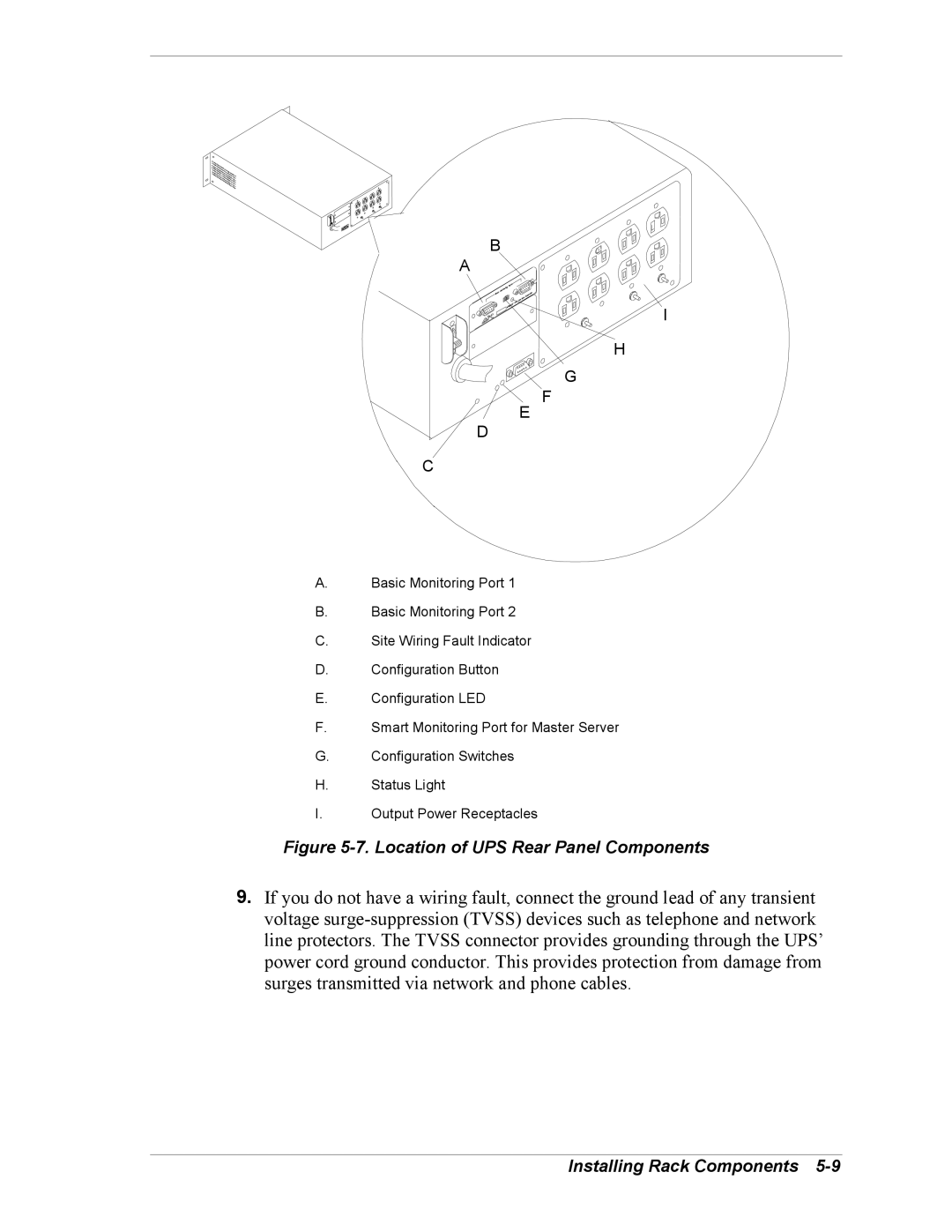 NEC EXPRESS800 manual Location of UPS Rear Panel Components 