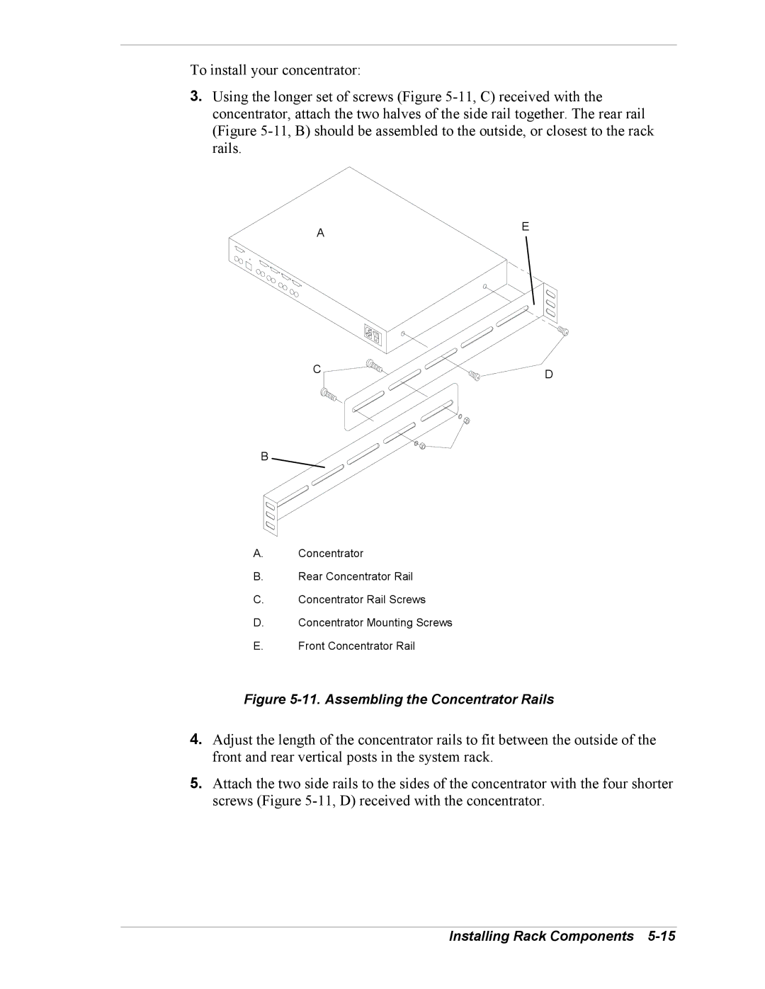 NEC EXPRESS800 manual Assembling the Concentrator Rails 