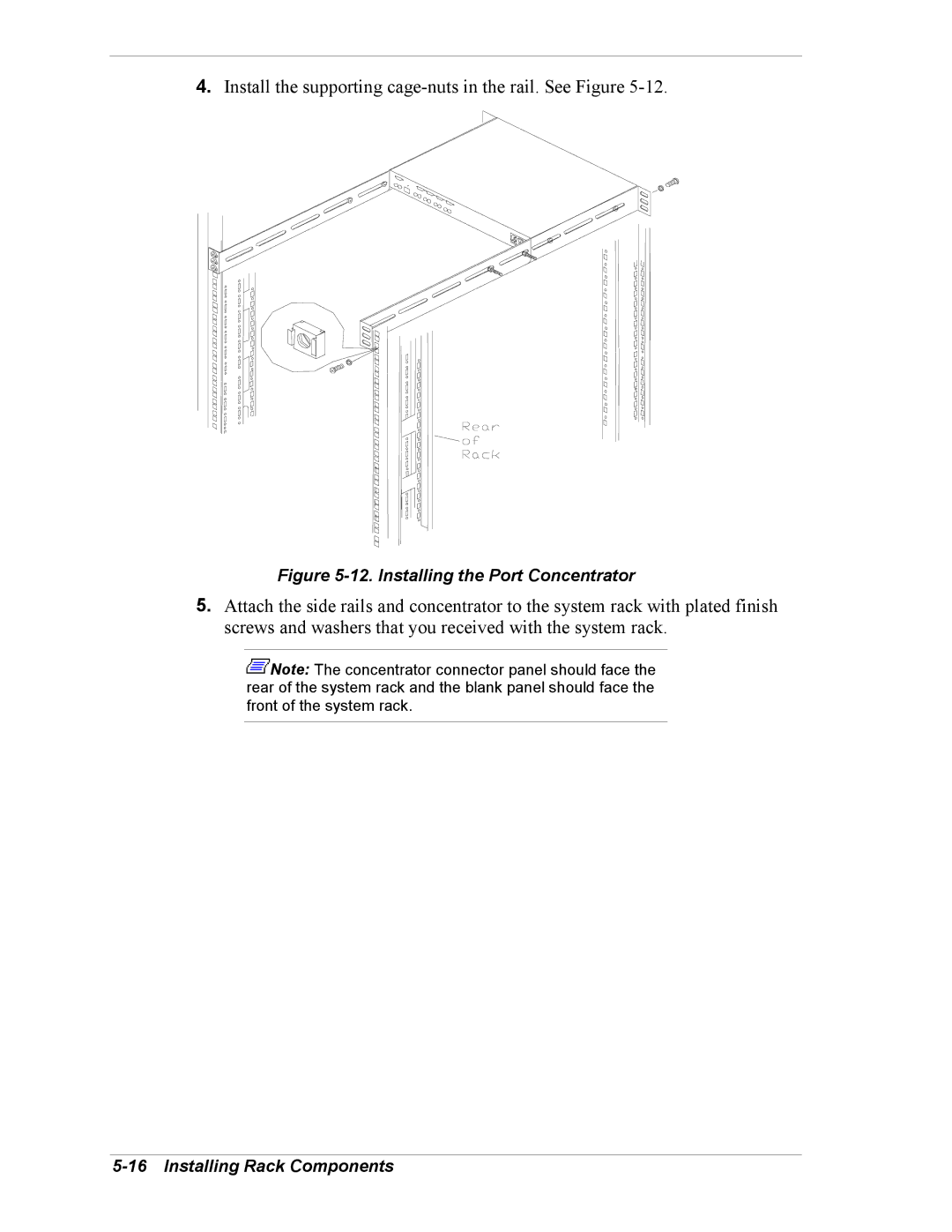 NEC EXPRESS800 manual Install the supporting cage-nuts in the rail. See Figure 