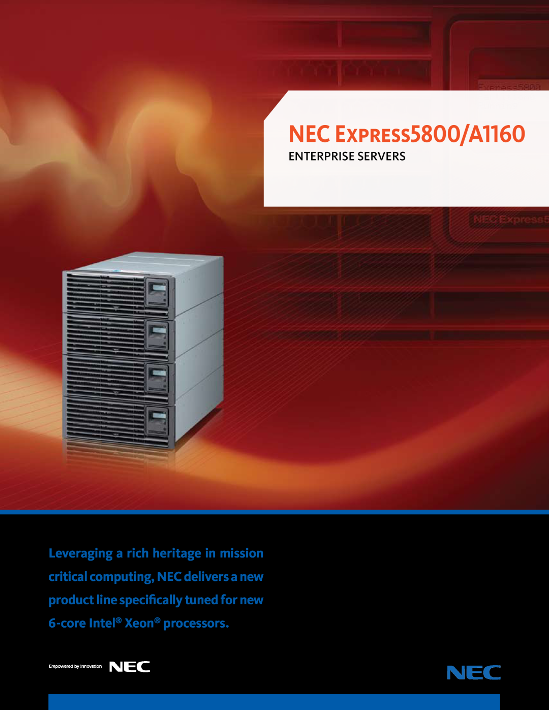 NEC ExpressA1160 manual NEC Express5800/A1160, enterprise servers 