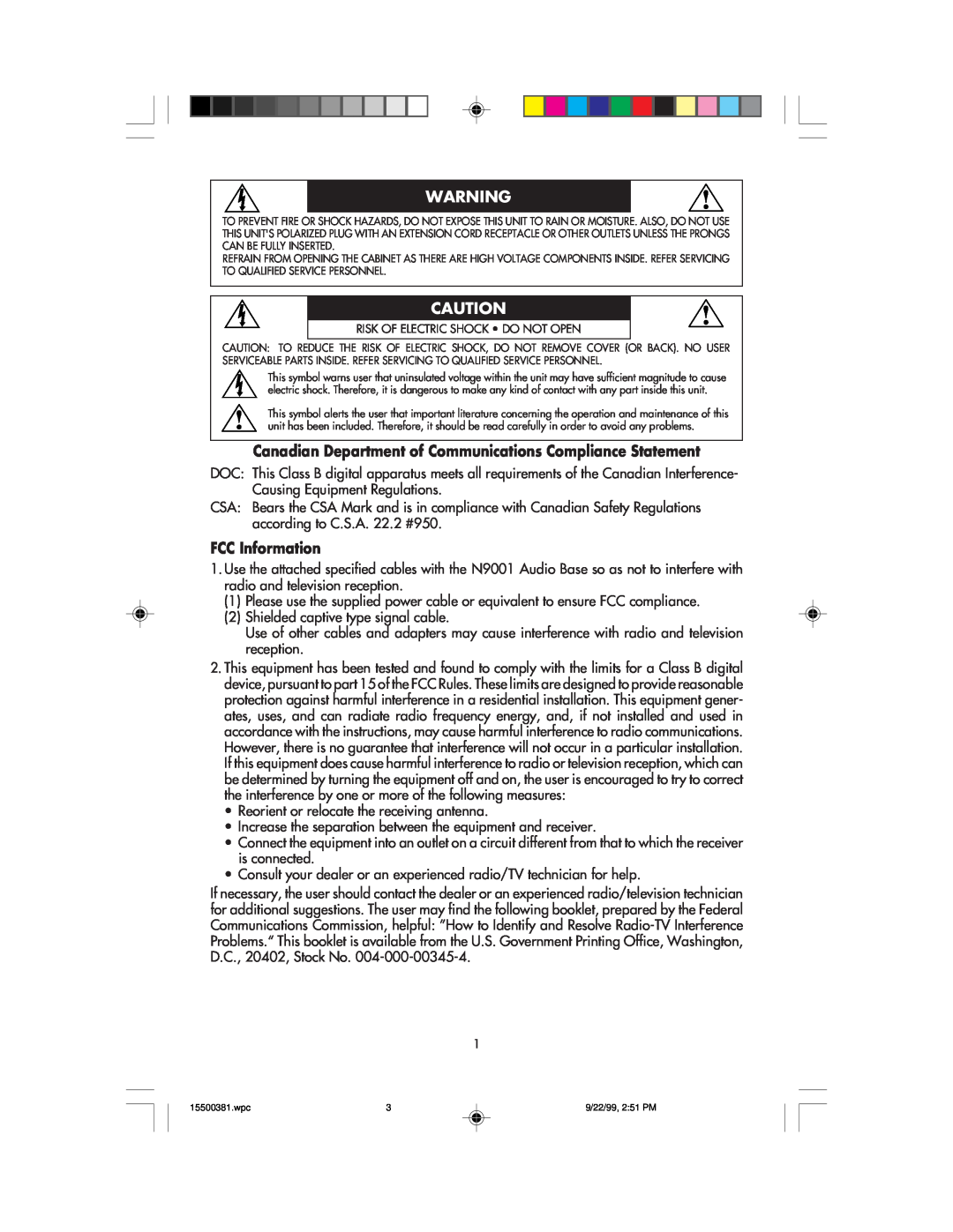 NEC FE700M manual Canadian Department of Communications Compliance Statement, FCC Information 