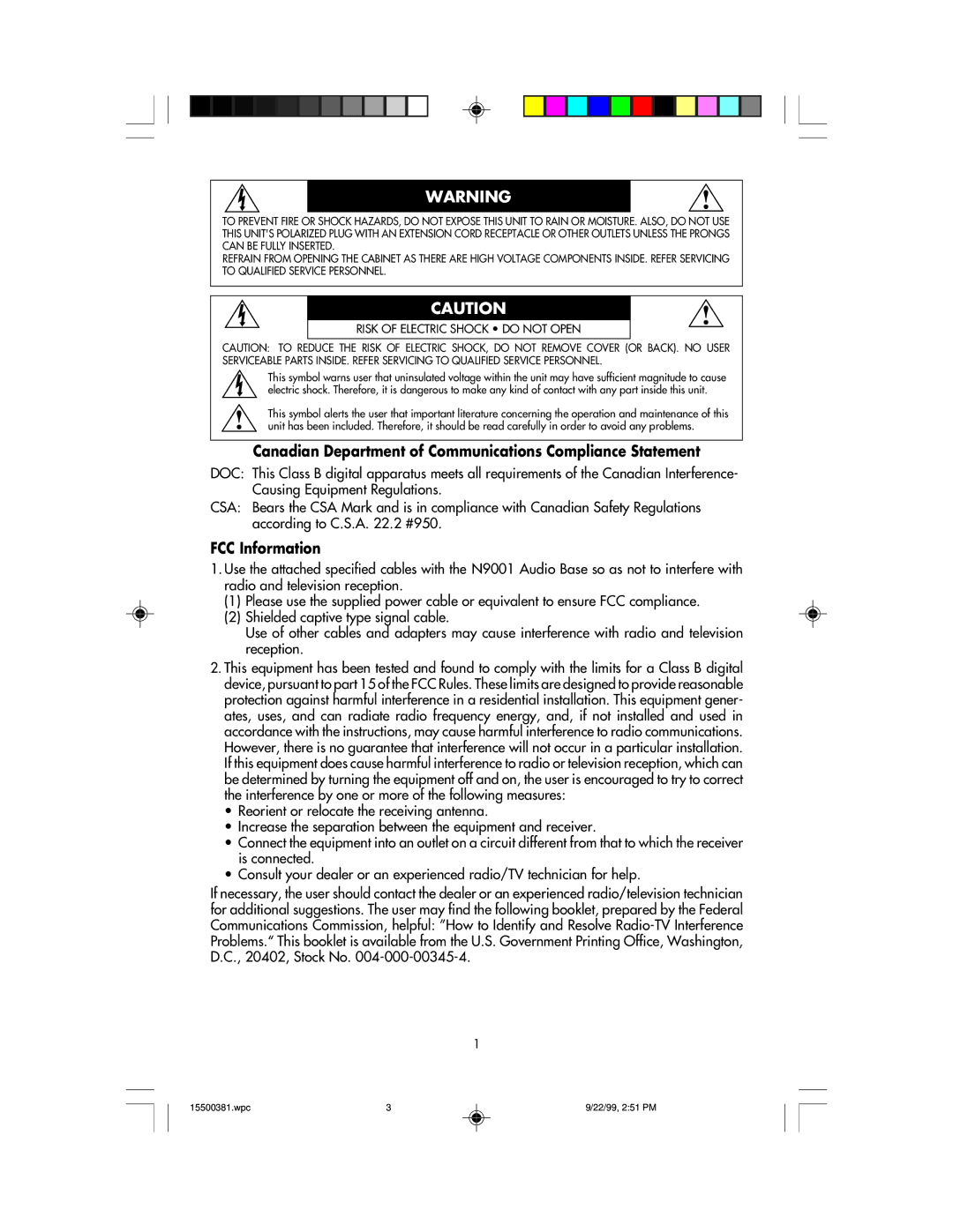 NEC FE700M manual Canadian Department of Communications Compliance Statement, FCC Information 