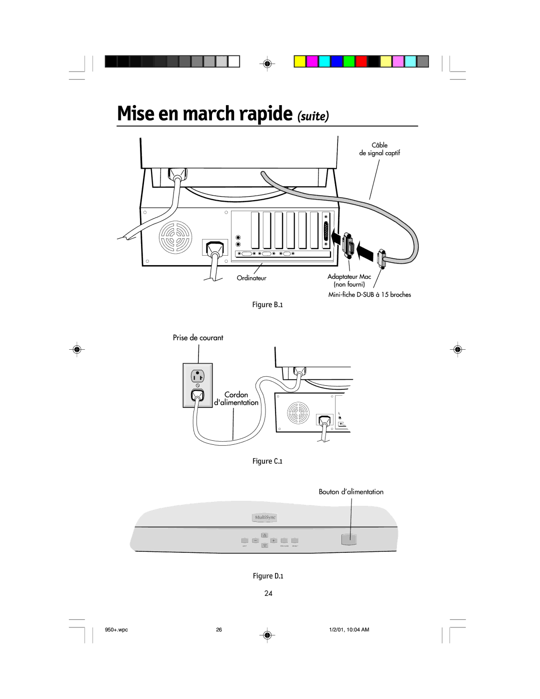 NEC FE950+ user manual Mise en march rapide suite, Figure B.1 