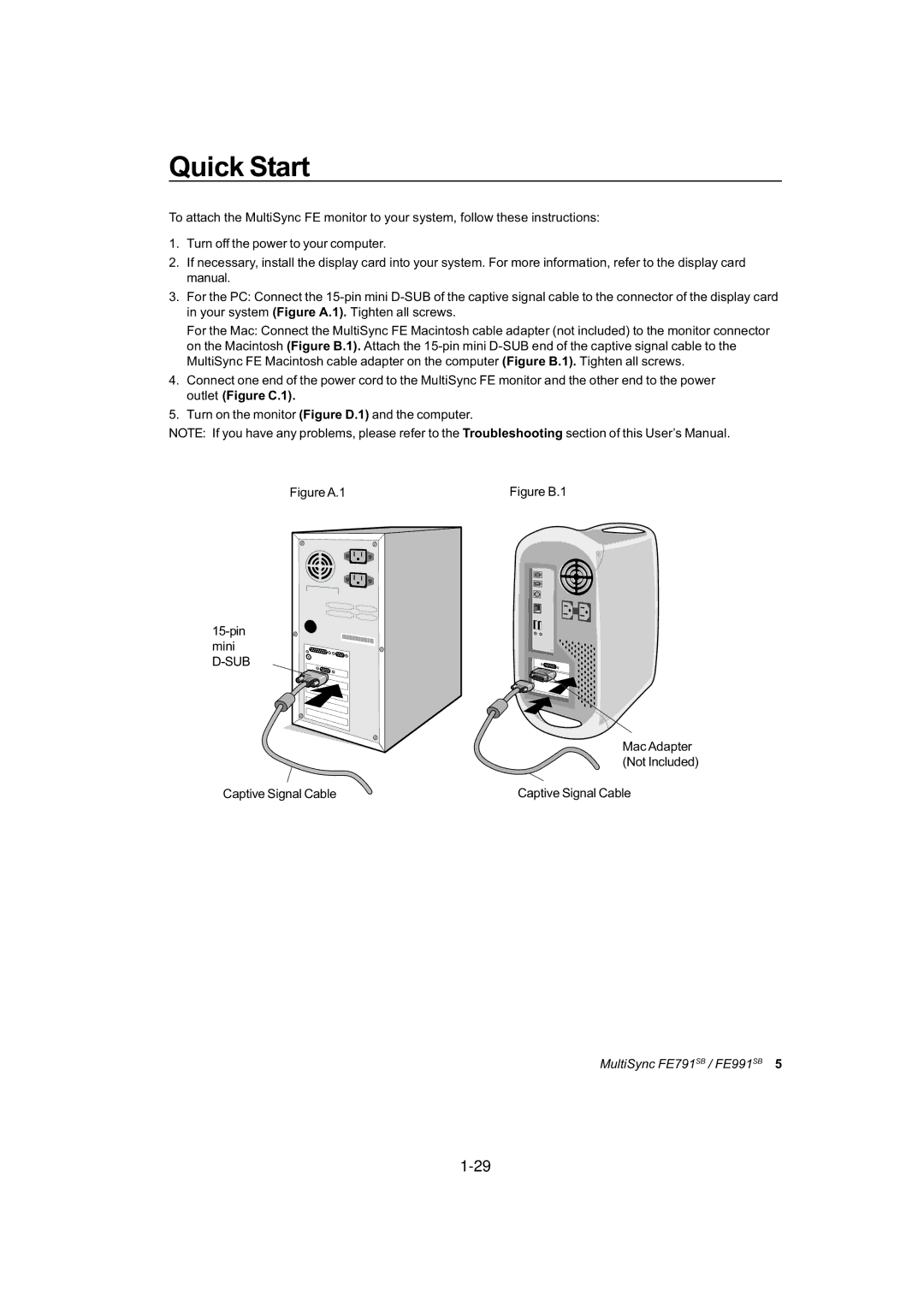 NEC FE791SB, FE991SB user manual Quick Start, Figure A.1 