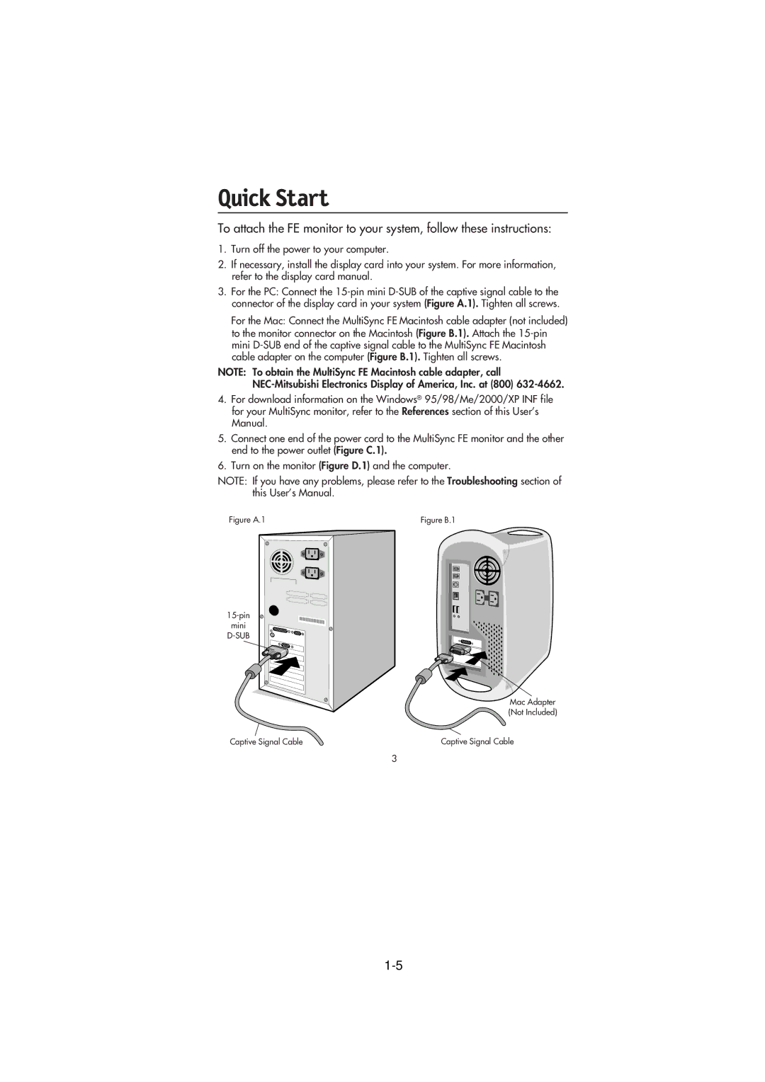 NEC FE791SB, FE991SB user manual Quick Start, Figure A.1 