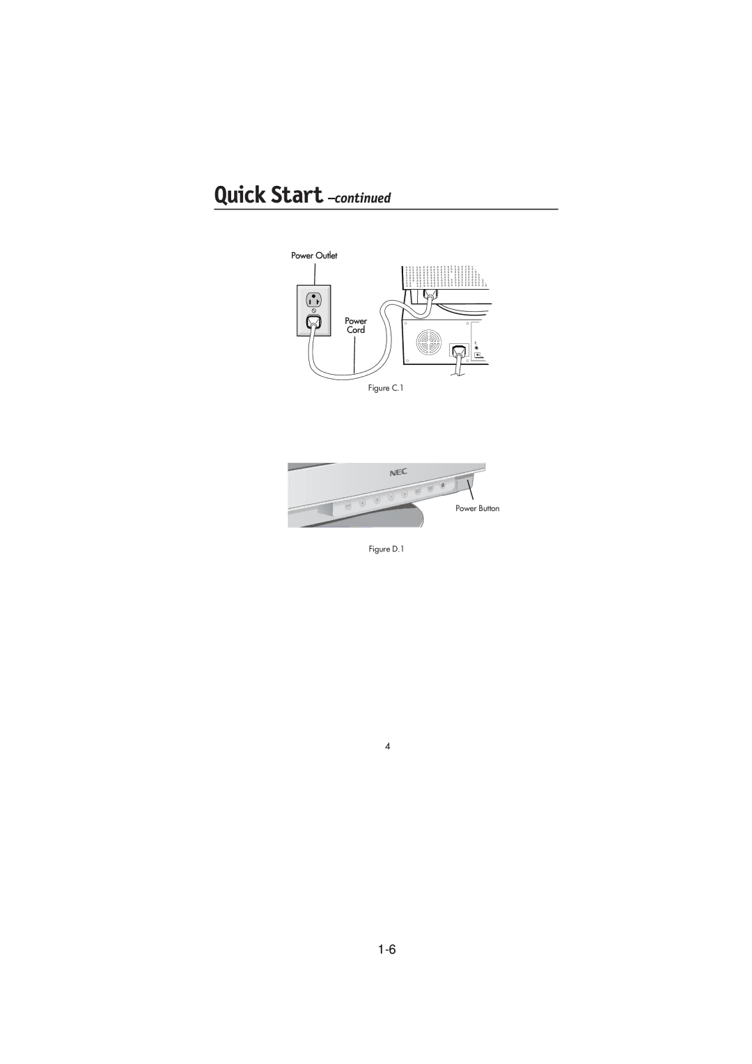 NEC FE991SB, FE791SB user manual Figure C.1 Power Button 