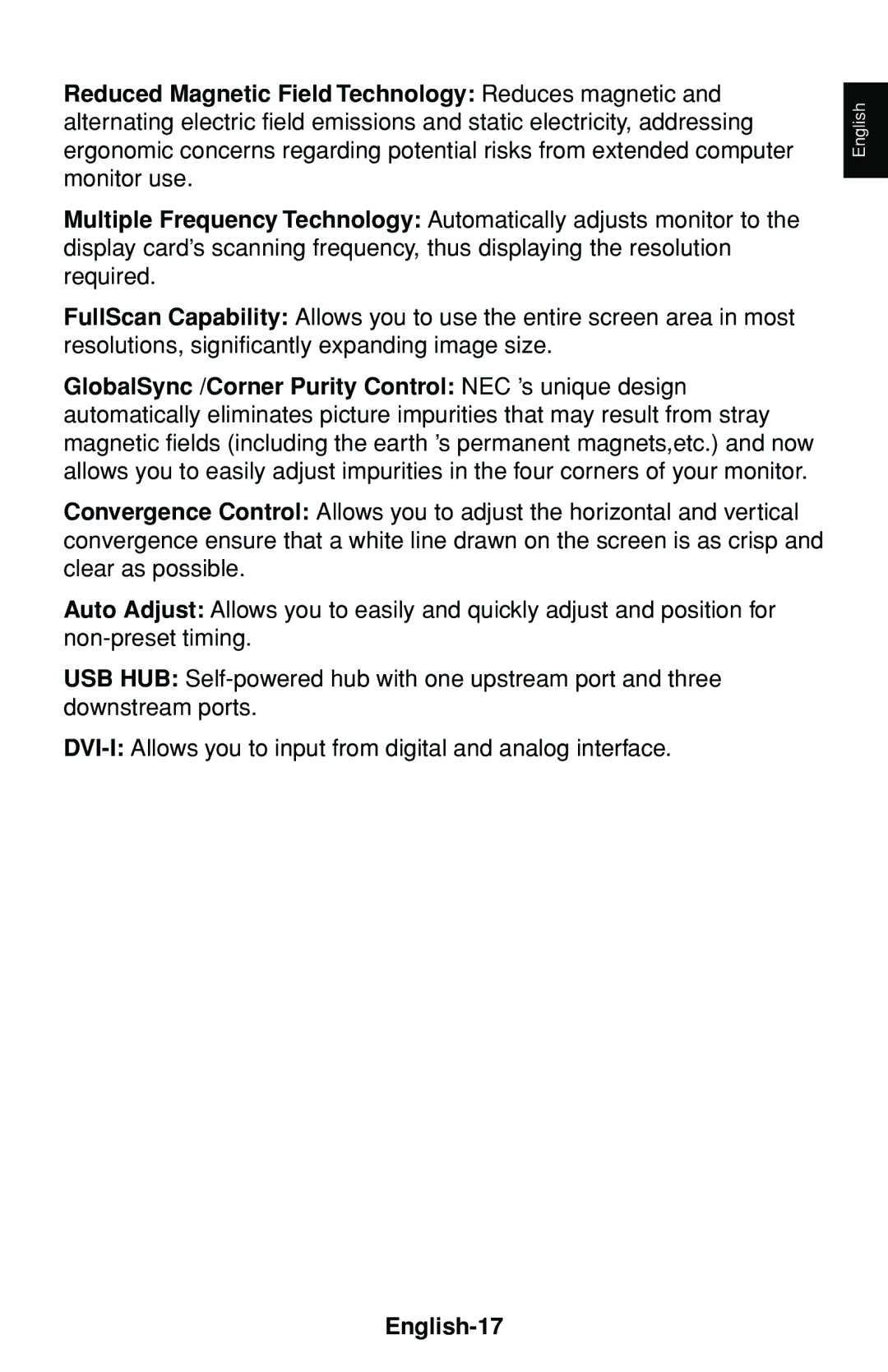 NEC FP1375X user manual English-17 