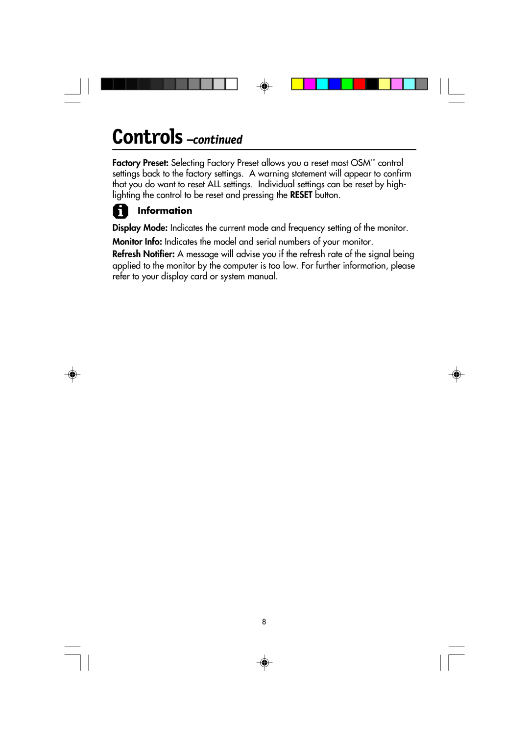 NEC FP2141SB manual Information 