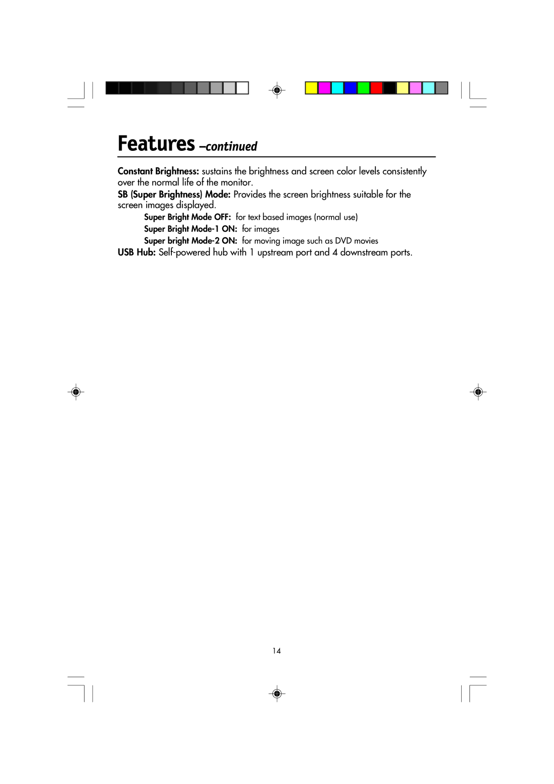 NEC FP2141SB manual Features 