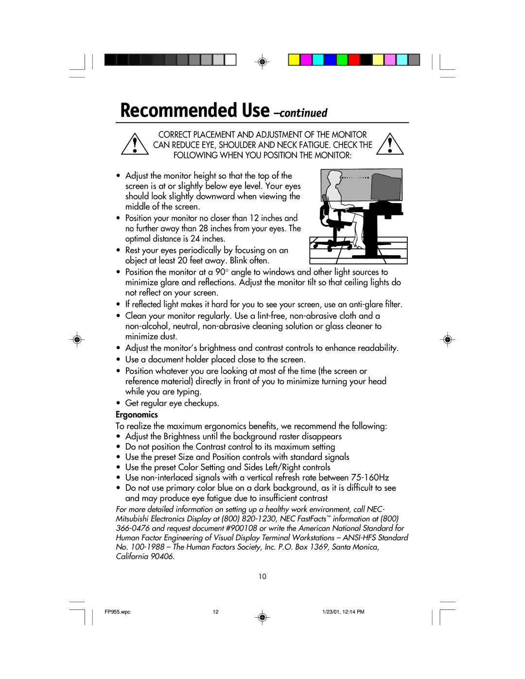 NEC user manual FP955.wpc 23/01, 1214 PM 