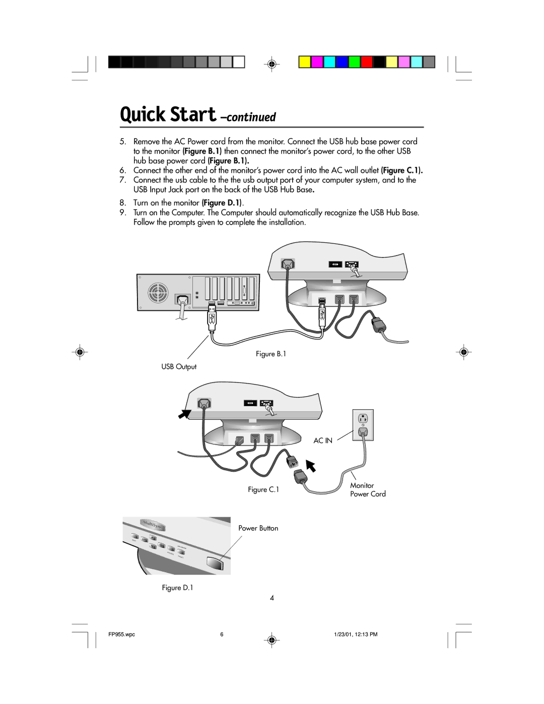 NEC FP955 user manual Figure B.1 USB Output 