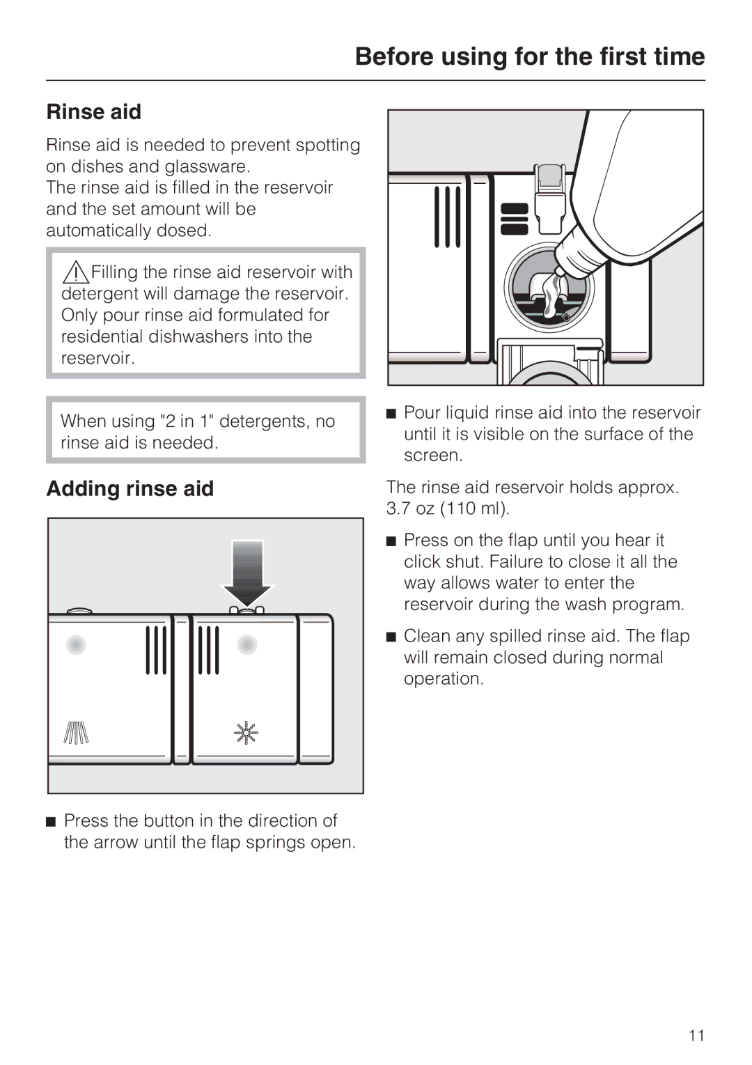 NEC G 2170, G 1180, G 2180 operating instructions Rinse aid, Adding rinse aid 