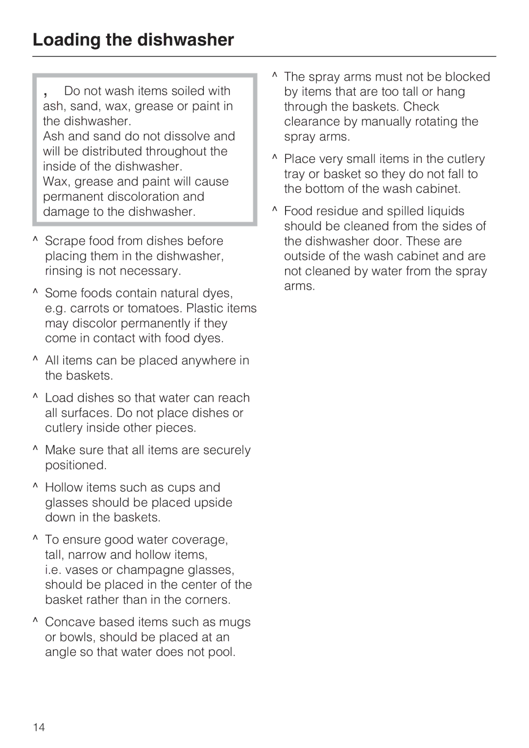 NEC G 2170, G 1180, G 2180 operating instructions Loading the dishwasher 