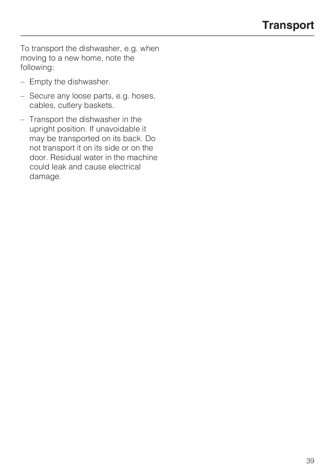 NEC G 1180, G 2180, G 2170 operating instructions Transport 