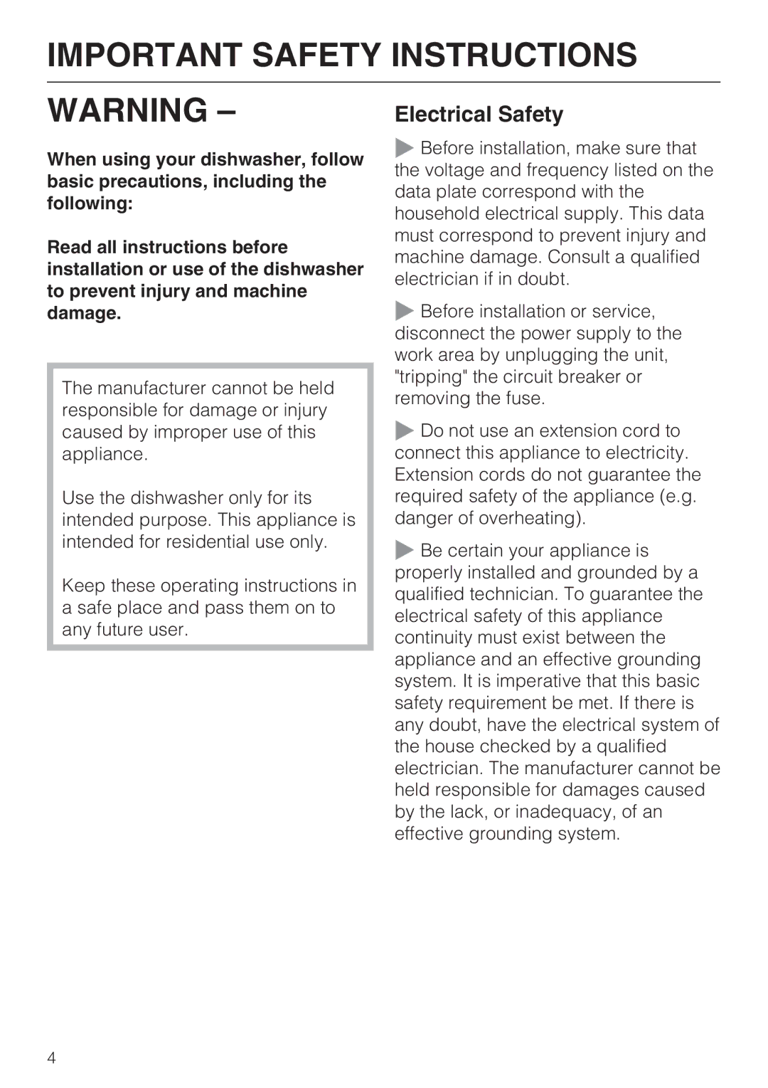 NEC G 2180, G 1180, G 2170 operating instructions Important Safety Instructions, Electrical Safety 