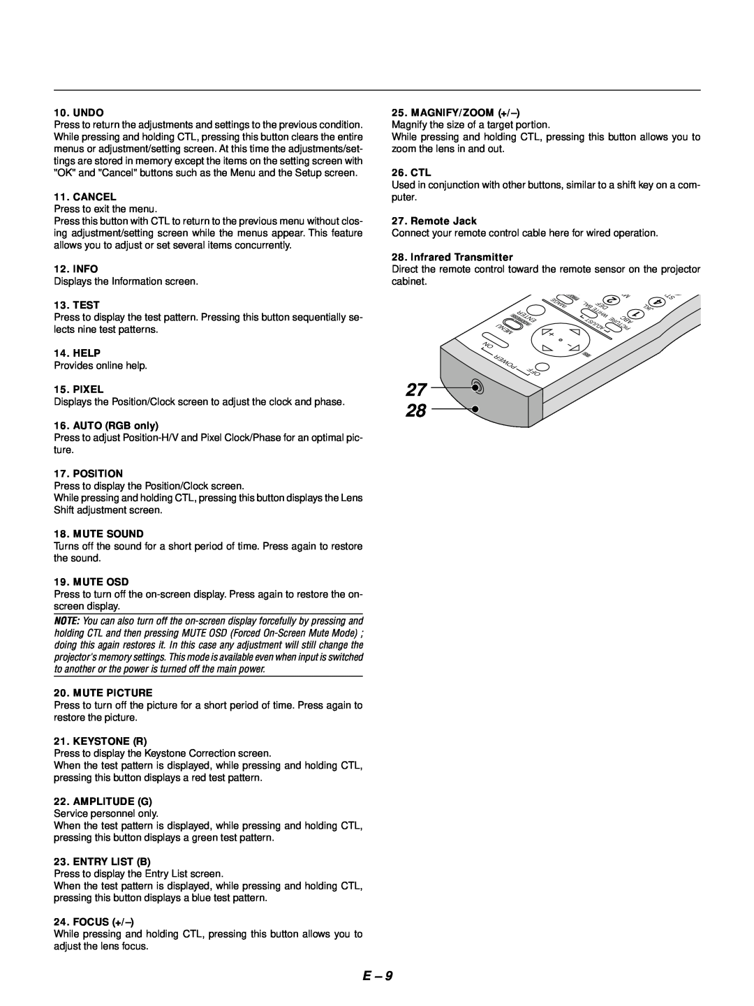 NEC GT1150 user manual Undo 