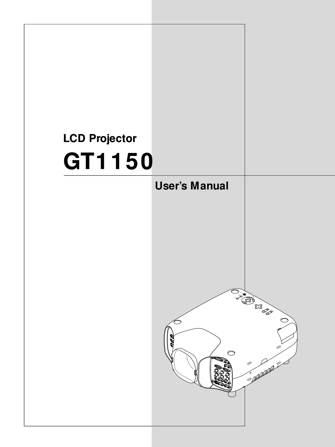 NEC GT1150 user manual LCD Projector, User’s Manual 