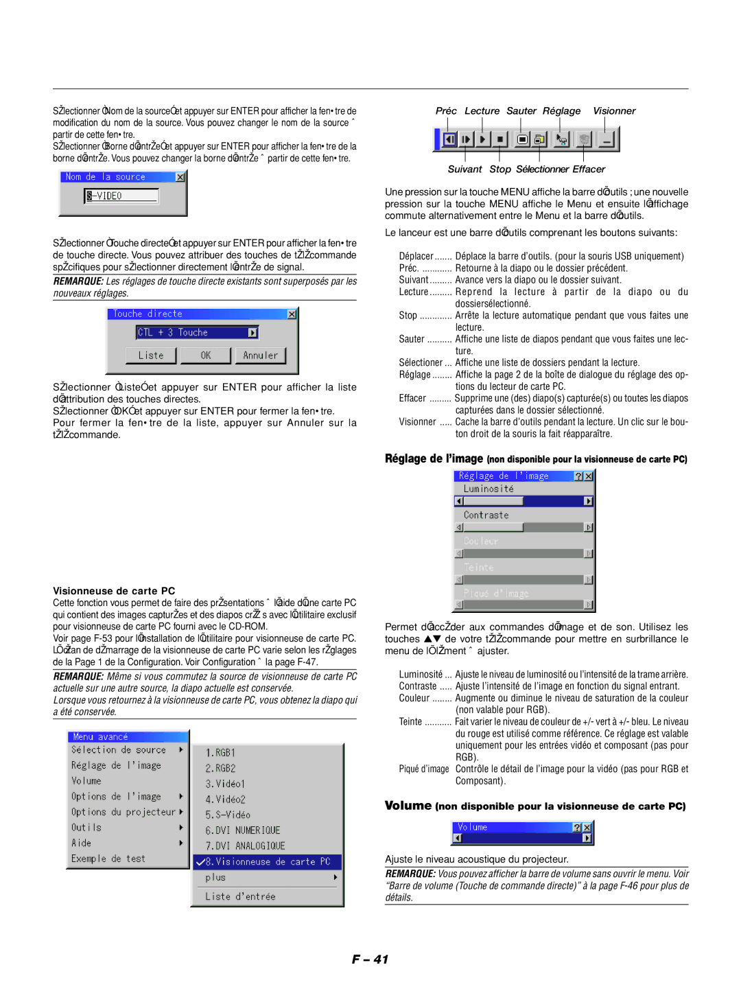 NEC GT1150 manuel dutilisation Visionneuse de carte PC, Volume non disponible pour la visionneuse de carte PC 