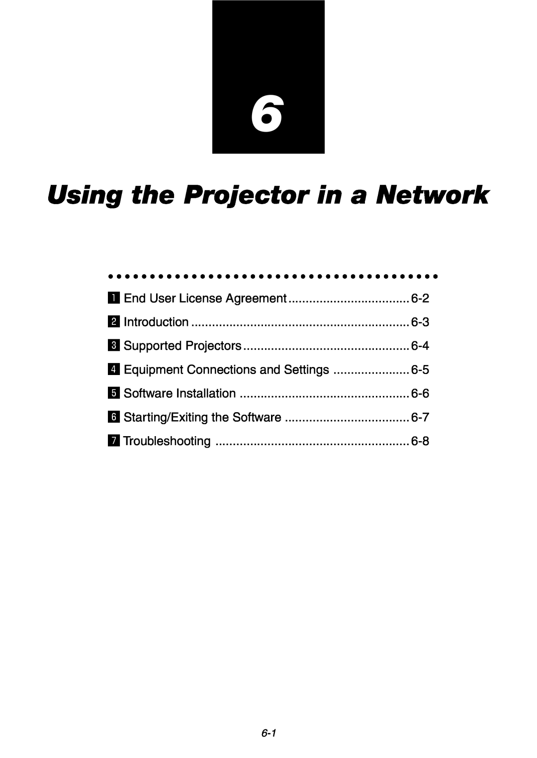 NEC GT6000 user manual Using the Projector in a Network 