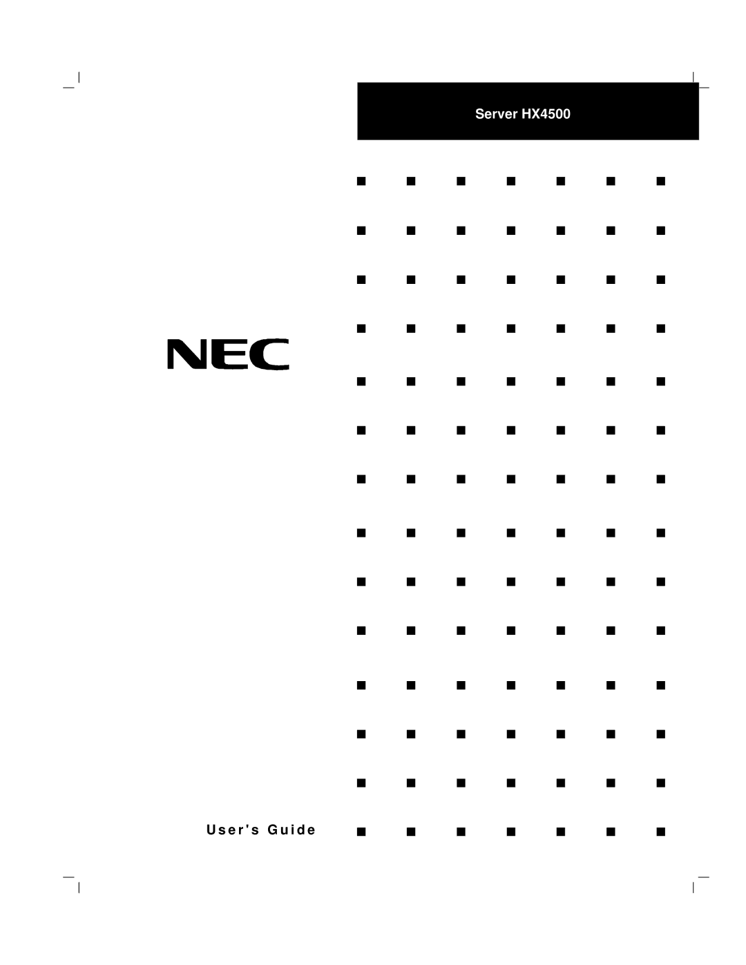 NEC manual Server HX4500 