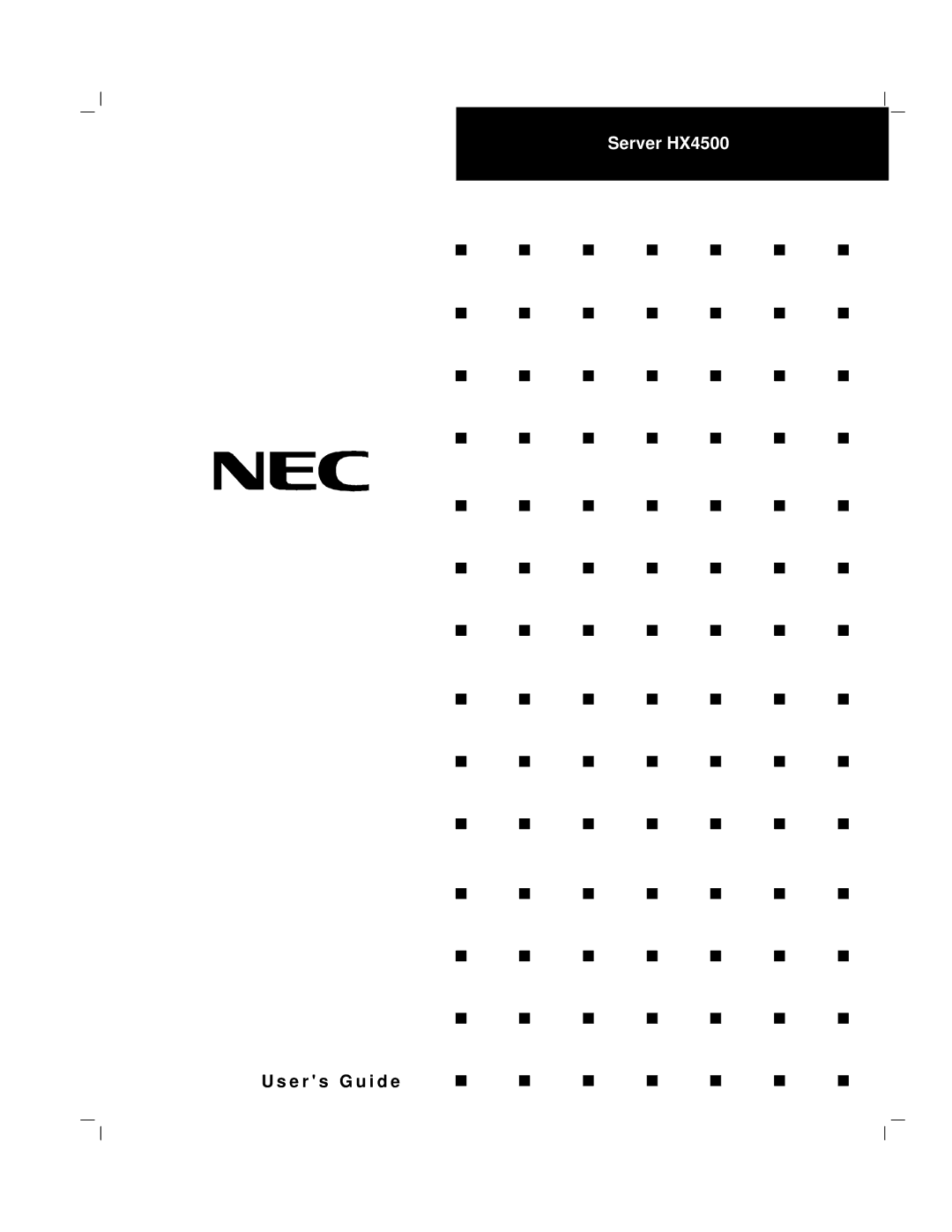 NEC manual Server HX4500 