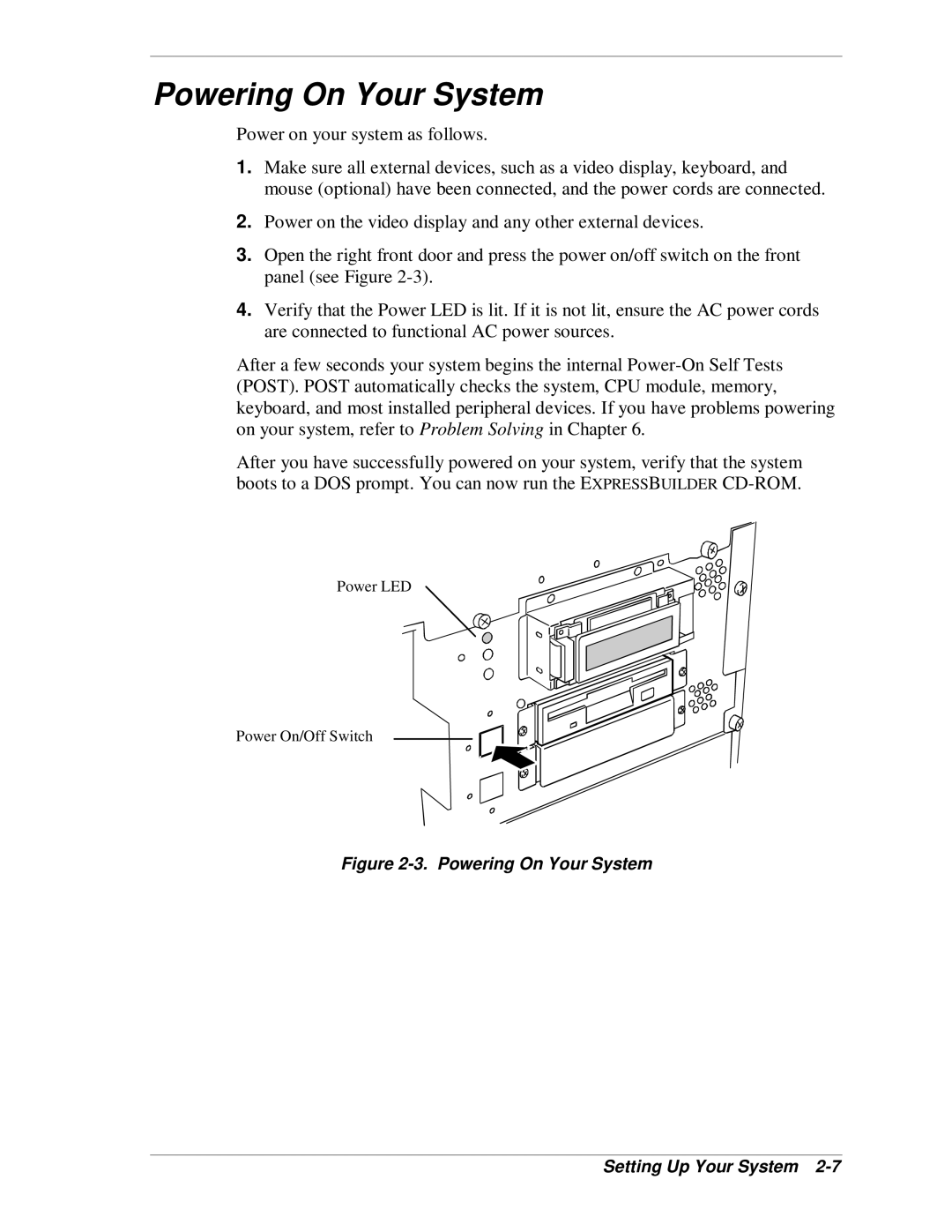 NEC HX4500 manual Powering On Your System Setting Up Your System 