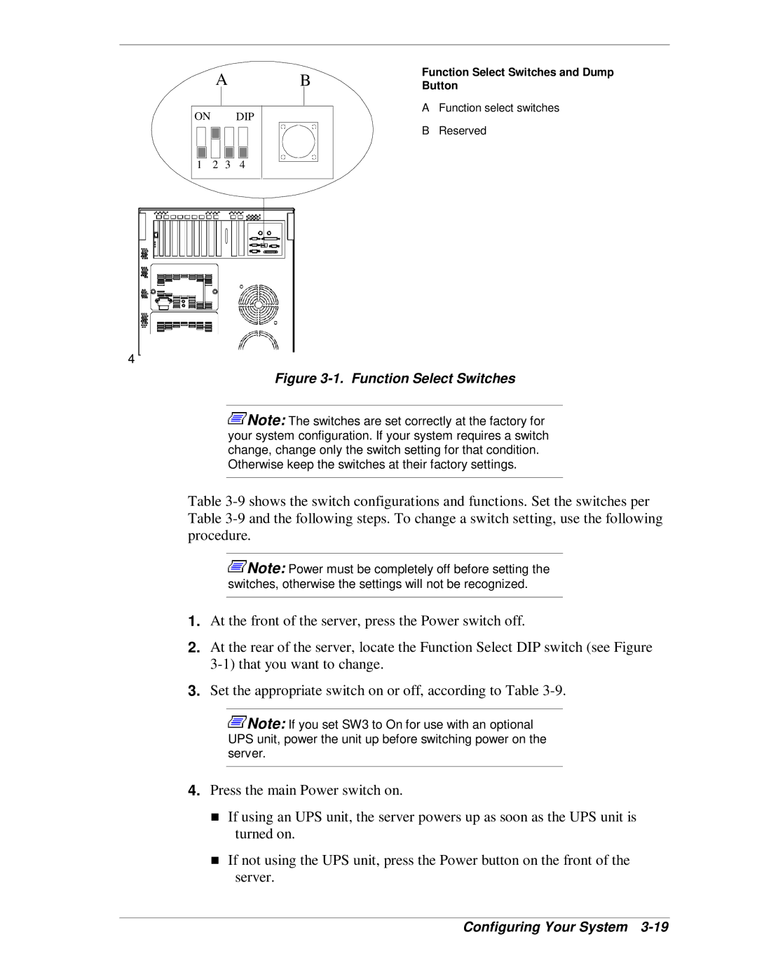 NEC HX4500 manual Function Select Switches and Dump Button 