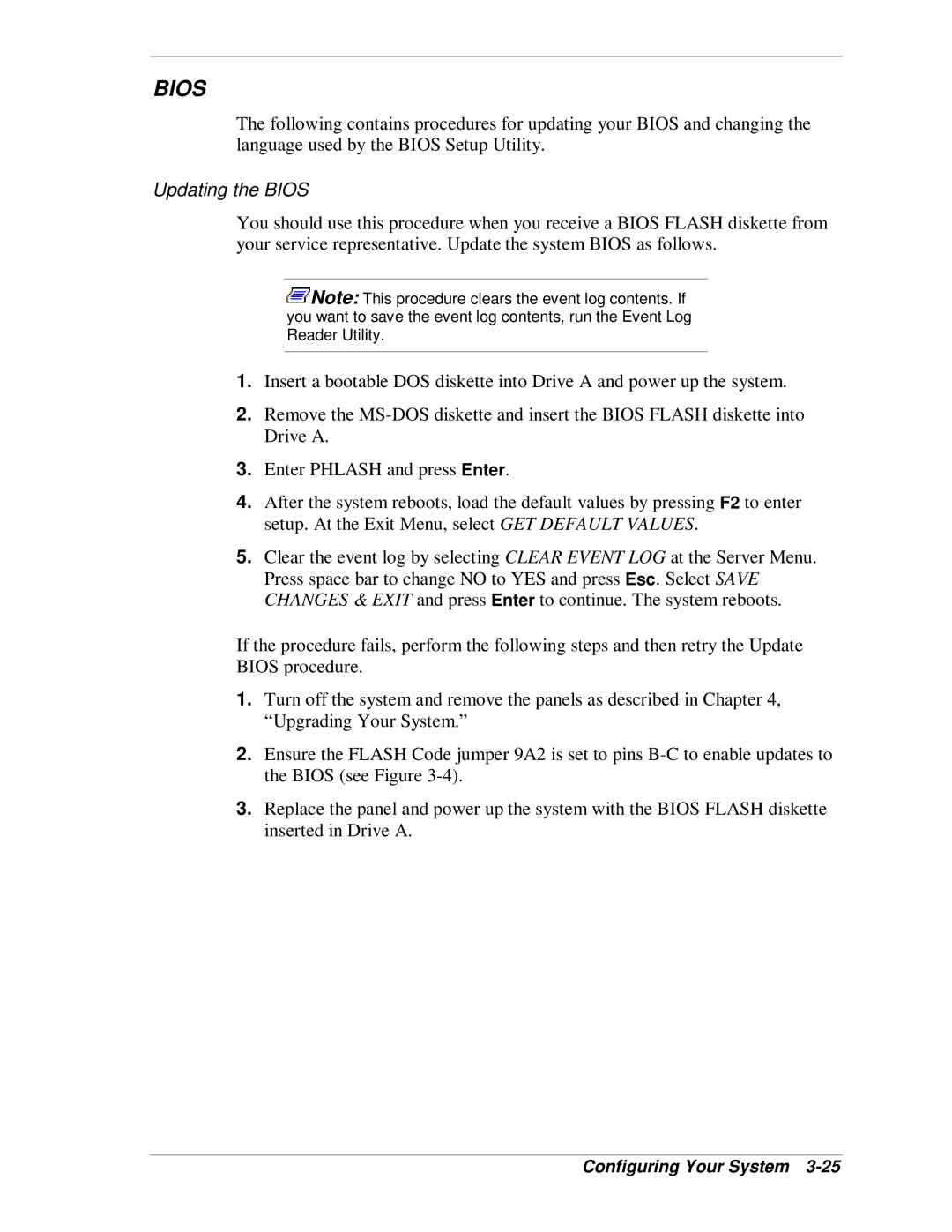 NEC HX4500 manual Updating the Bios 