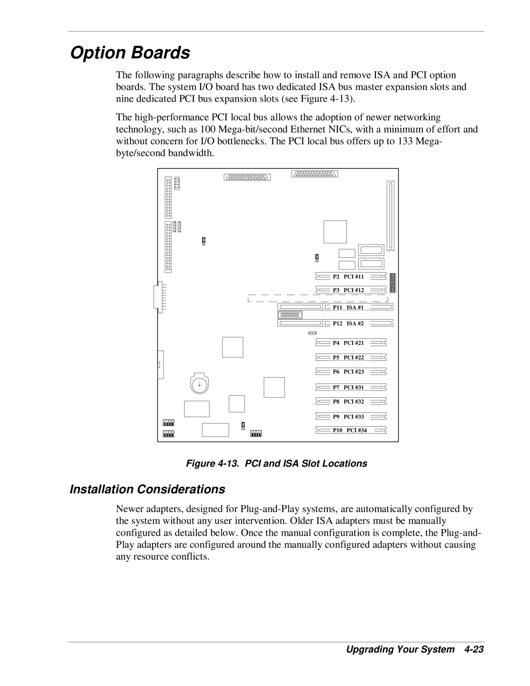 NEC HX4500 manual Option Boards, Installation Considerations 